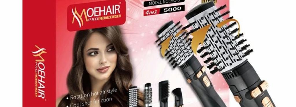 MoeHair MO-8 4-in-1 hot air hair styler for drying, straightening, curling and thickening hair Moehair brush MO-8