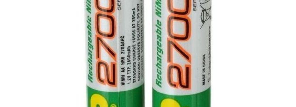 Rechargeable AA GP Batteries 2700mah 2 pcs