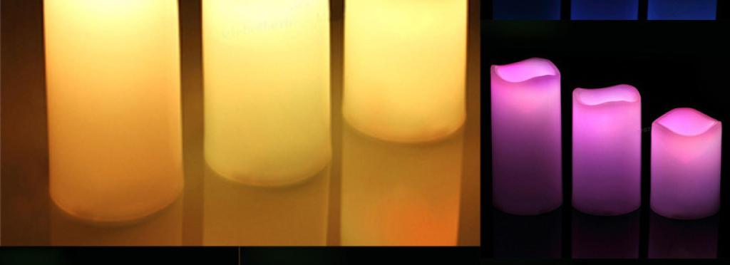 Flameless candles with remote 3 pieces 12 different colors - Led Candle With Remote Control 3 Pcs