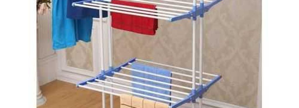 Stainless Steel Clothes Hanger Mobile Folding Racks - 3 Layers