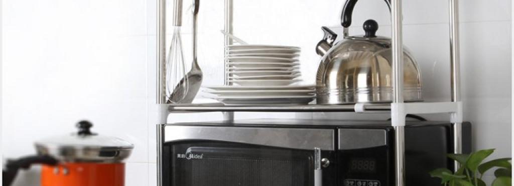 Microwave stand and organizer and kitchen tool holder made of stainless steel Microwave Rack