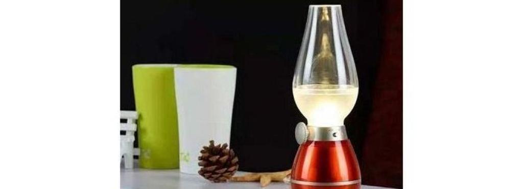LED lamp shaped like a kerosene lamp with blow activation - LED Camping Light