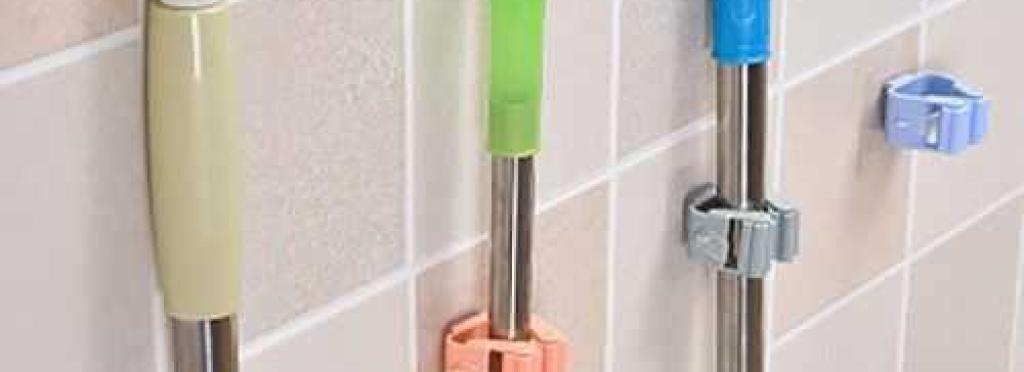 Single broom holder with double-sided tape width 5 pieces