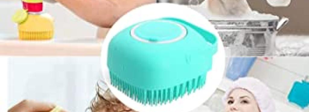 2-in-1 Silicone Shower Brush with Soap Dispenser