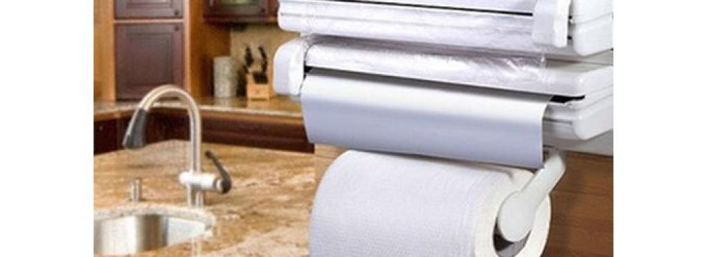 Triple Kitchen Organizer for Tissue Rolls Tissue Holder