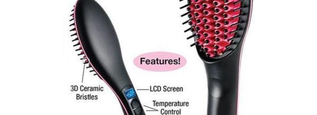 Professional ceramic hair straightening brush with LCD screen