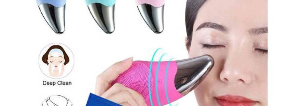 Electric Silicone Ultrasonic Facial Cleanser Brush -2way
