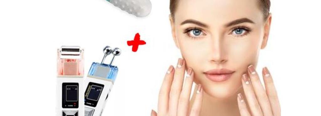 Galvani Facial Tightening and Cleansing Device with Positive and Negative Ions + Vibrating Massage Pen for Body and Face