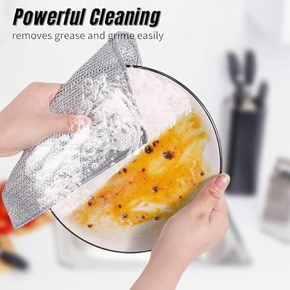 Stainless steel sponge dishes cleaning cloth - 5 pieces