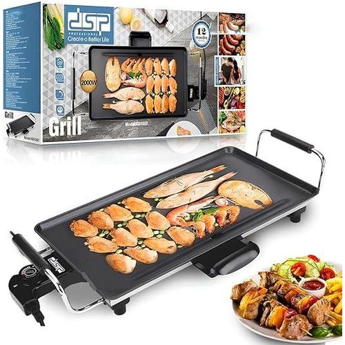 DSP Electric Grill 2000W with Aluminum Die-Cast Plate and Non-Stick Coating Model KB1057