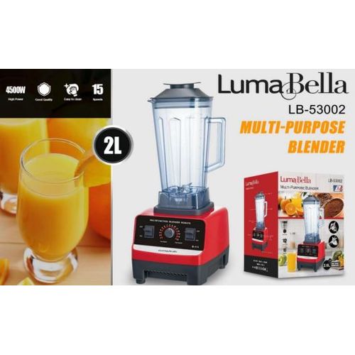 Luma Bella Powerful Electric Blender LB-53002 - 4500W, 2 Liters, Stainless Steel Blades