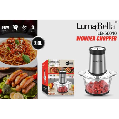 Luma Bella Vegetable and Meat Chopper LB-56010 - 2.0 Liter - 800W - Metal Frame