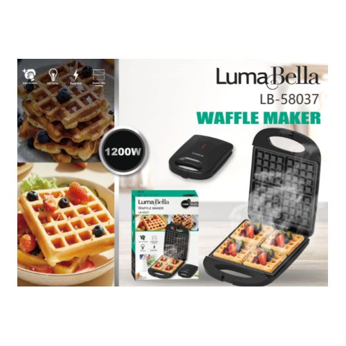Luma Bella electric waffle maker - 1200 watts, 4 slices, non-stick coating, model LB-58037