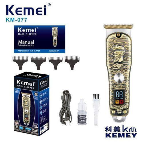 Professional Electric Hair Clipper for Men KM-077 Rechargeable - Water Resistant - Elegant Metal Design — image 3