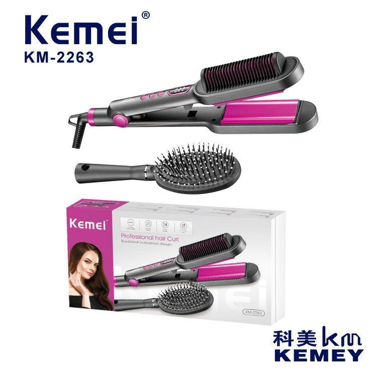 Kemei KM 2263 Hair Curling Iron - Slim barrel, 5 heat settings, easy-to-wear brush — image 3