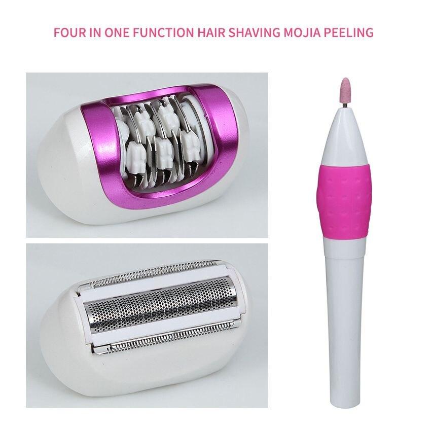 Kemei KM-3026 Rechargeable Electric Hair Clipper for Face and Body for Women - White and Pink — image 2