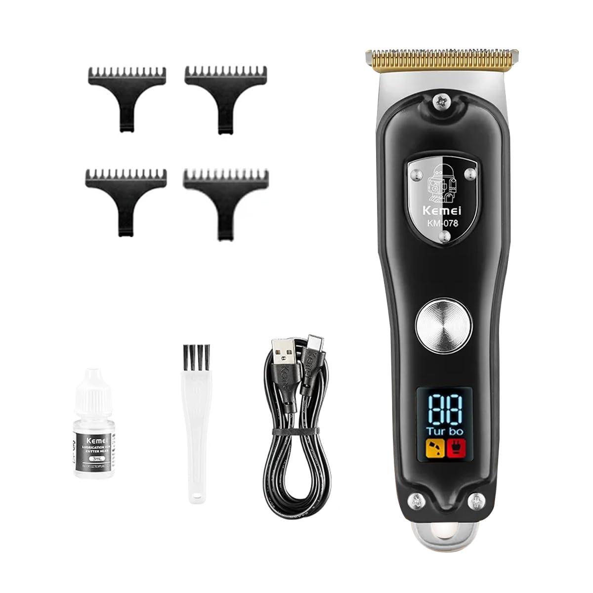 KM-078 Electric hair clipper for men - Professional, rechargeable, 3 heads, for dry and wet use — image 5