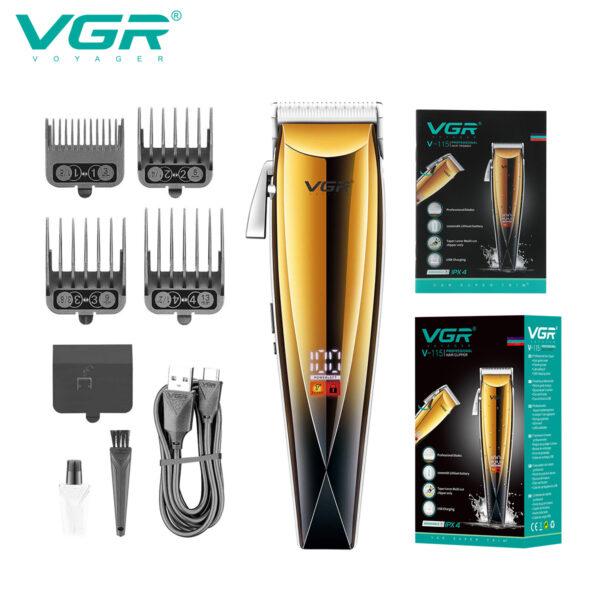 VGR V-115 Hair Clipper, LED Display, 2000mAh Battery for 200 Minutes of Operation, IPX4 Water-Resistant — image 3