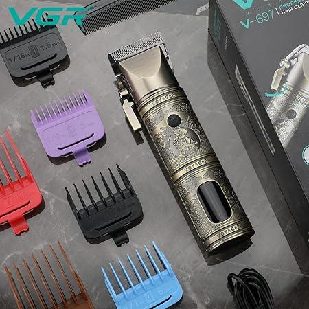 V-697 - Professional electric hair clipper for men from VGR, rechargeable, 2000mAh battery, 200 minutes operating time