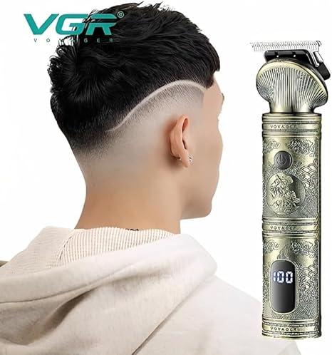 V-962 Professional electric hair clipper for men - Rechargeable, golden, VGR brand — image 3