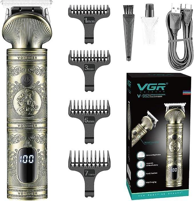 V-962 Professional electric hair clipper for men - Rechargeable, golden, VGR brand — image 4