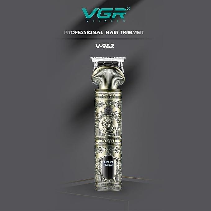 V-962 Professional electric hair clipper for men - Rechargeable, golden, VGR brand
