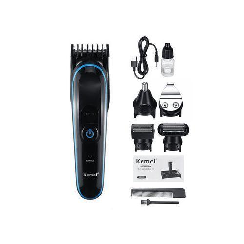Kemei KM-690 professional rechargeable electric hair clipper 5 in 1 - Black blue — image 4