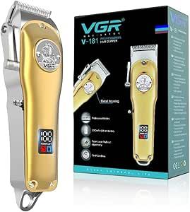V-181 - Professional electric hair clipper for men, rechargeable from VGR - Golden — image 2