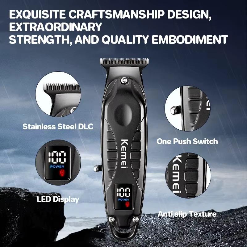 Km-2288 Professional electric hair clipper for men - Rechargeable - multi-head - Comfortable design — image 2