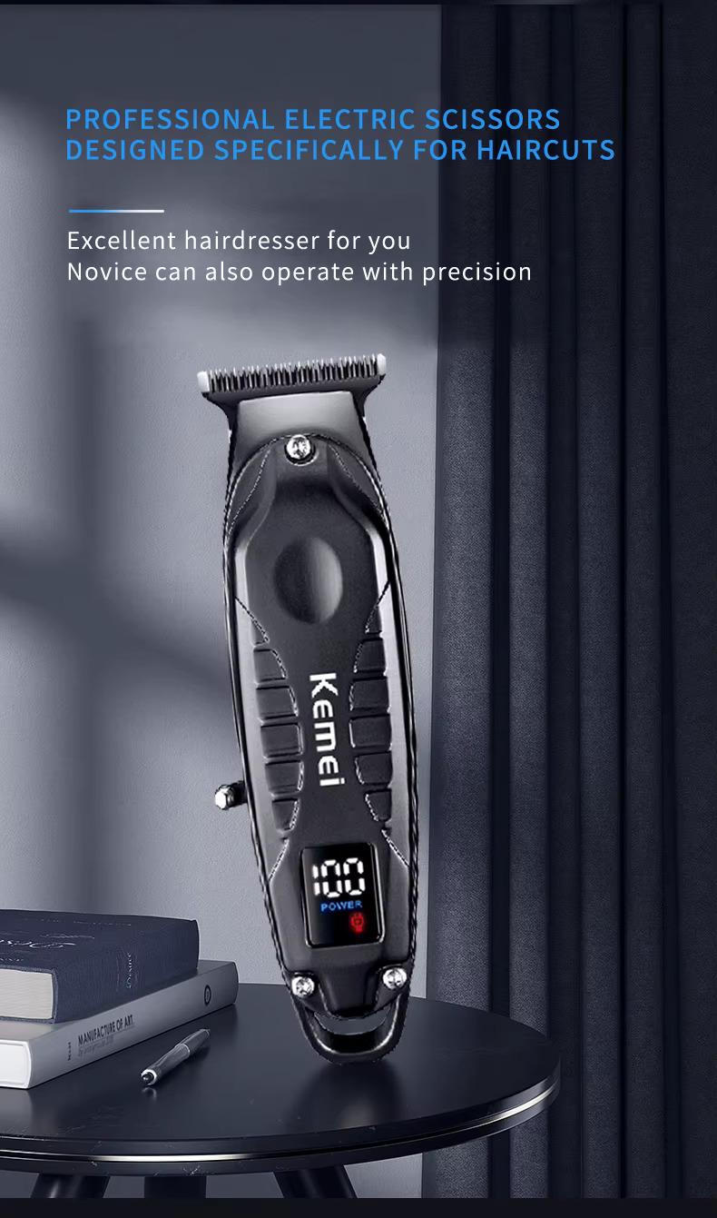 Km-2288 Professional electric hair clipper for men - Rechargeable - multi-head - Comfortable design — image 3