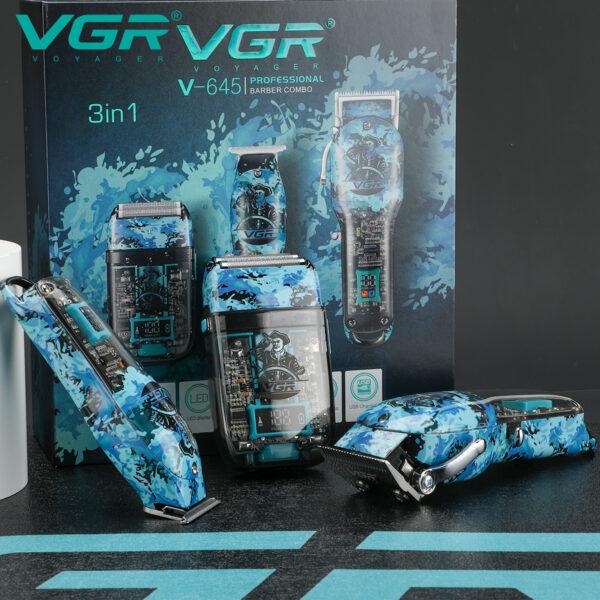 V-645 - Professional electric hair clipper for men, rechargeable - stainless steel blades - lithium-ion battery - LED display — image 2