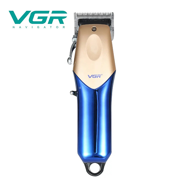 V-162 - Professional electric hair clipper for men from VGR, rechargeable, gold/blue, 6 combs — image 2