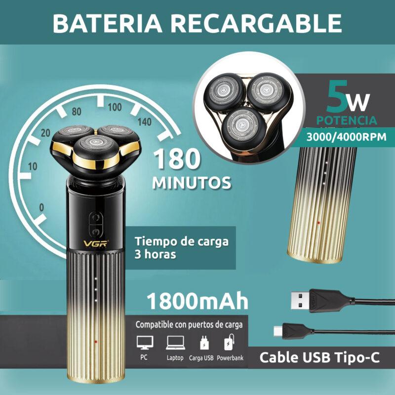 V-388 - Electric Hair Clipper for Men by VGR - Rechargeable, IPX7 Waterproof, 1800 mAh Battery — image 4