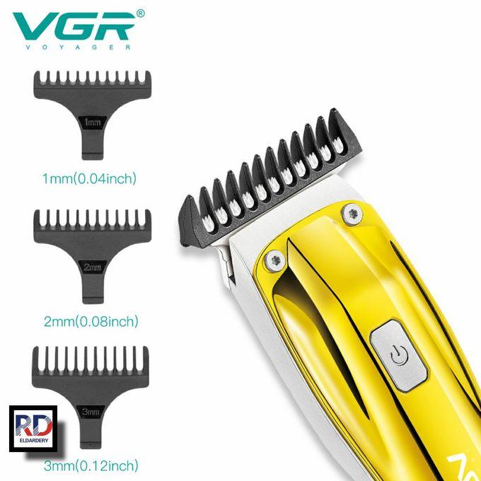 V-955 - Professional Electric Hair Clipper for Men by VGR, Stainless Steel Blades, Rechargeable, 3 Combs, Gold — image 3