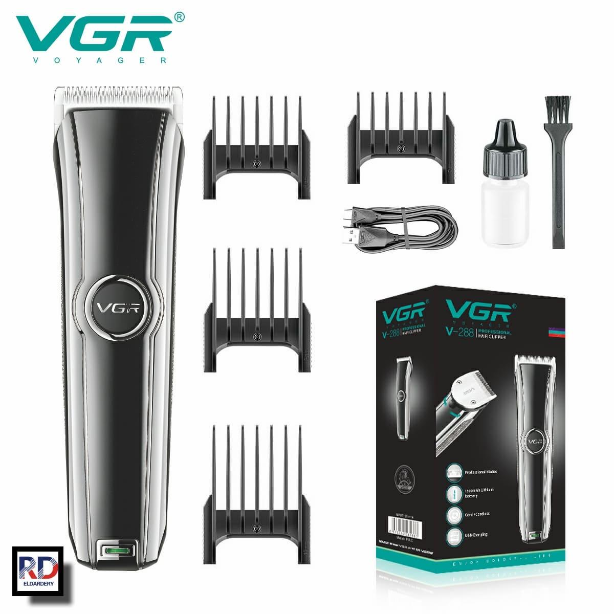 V-288 - Professional Electric Hair Clipper for Men Rechargeable by VGR, Stainless Steel Cutting Head, Metal Housing, Lithium Battery — image 2