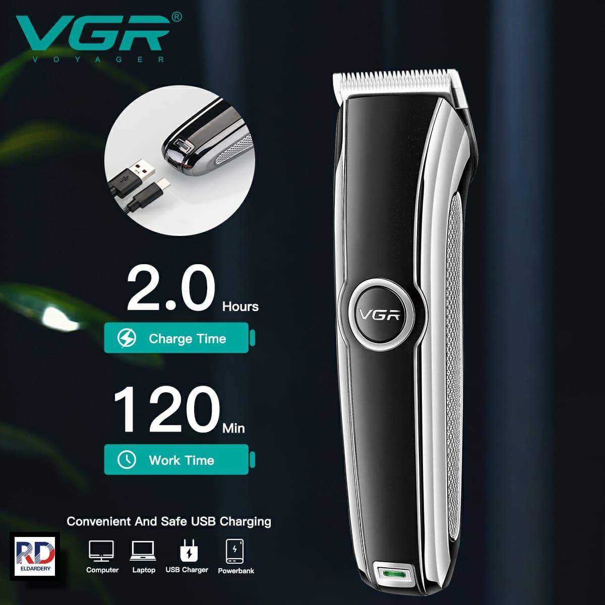 V-288 - Professional Electric Hair Clipper for Men Rechargeable by VGR, Stainless Steel Cutting Head, Metal Housing, Lithium Battery — image 4