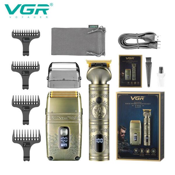 V-649 - Professional Electric Hair Clipper for Men by VGR - Rechargeable, Gold Color, V-649 Model — image 2