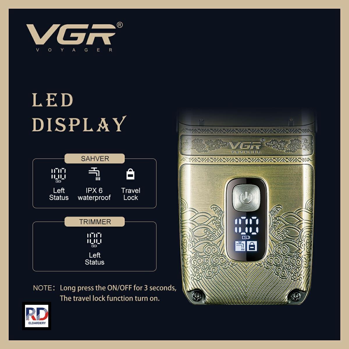 V-649 - Professional Electric Hair Clipper for Men by VGR - Rechargeable, Gold Color, V-649 Model — image 5