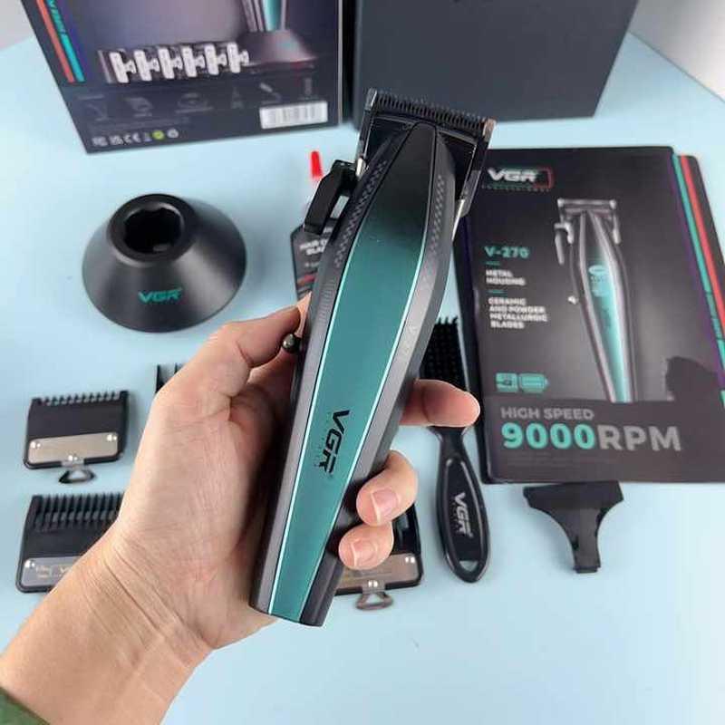 V-270 - Professional Electric Hair Clipper for Men by VGR - Black - Ceramic Metal Blades - 9000 RPM Speed - 2500MAH Lithium Ion Battery — image 2