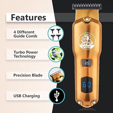 V-927 - Professional Electric Hair Clipper for Men Rechargeable - VGR - Gold — image 5