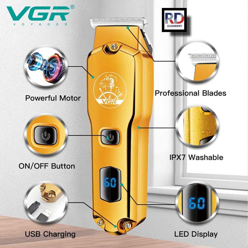 V-927 - Professional Electric Hair Clipper for Men Rechargeable - VGR - Gold