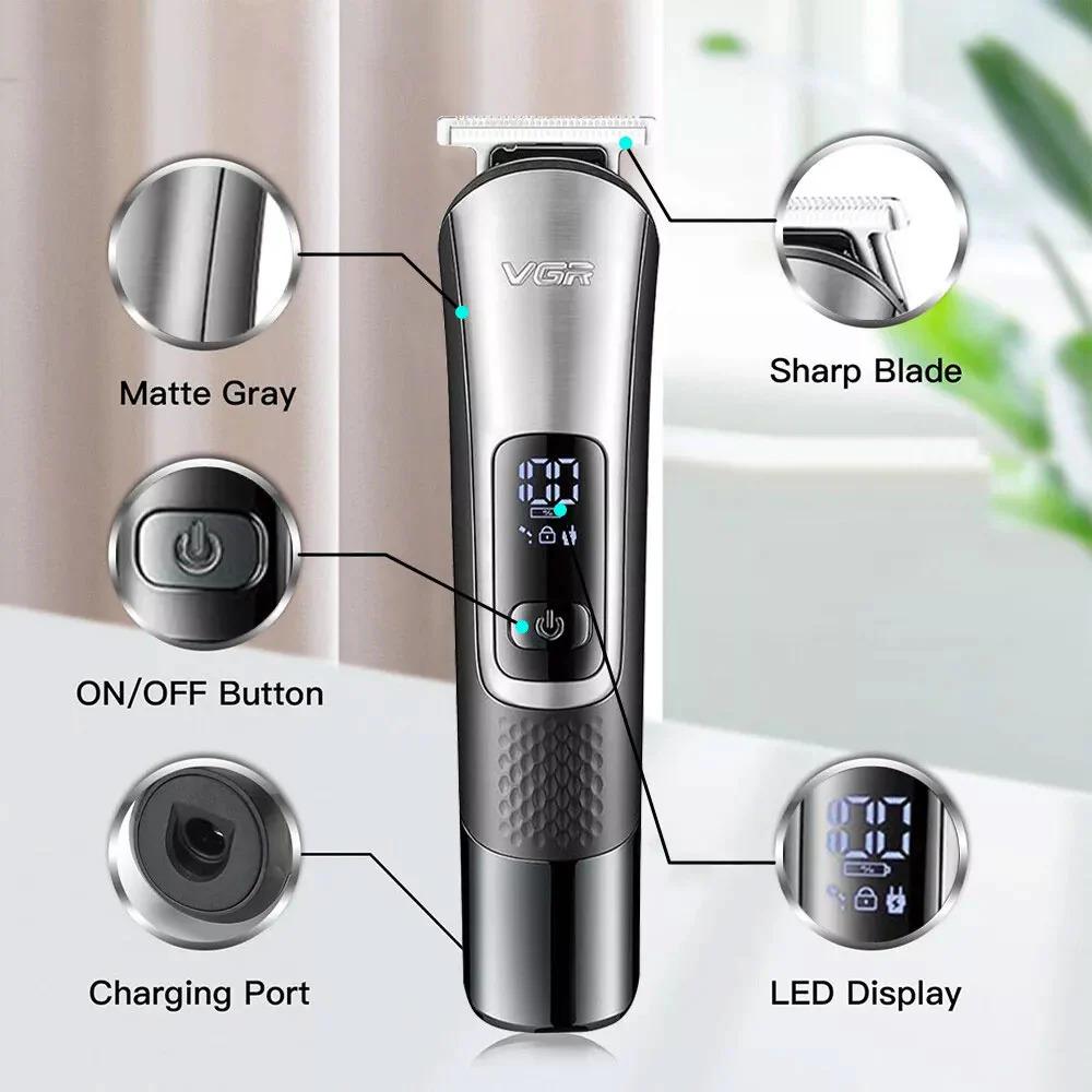 VGR V-111 5 in 1 Electric Hair Clipper for Men - Stainless Steel Blades, Fast USB Charging, Multiple Combs