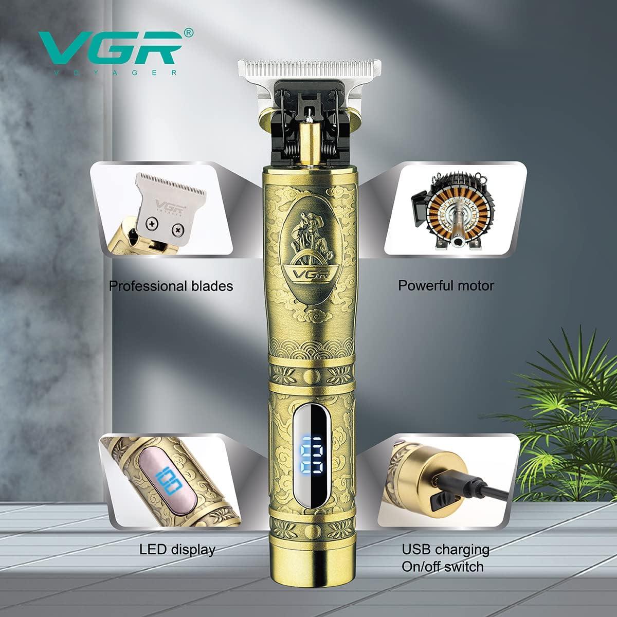 V-091 - Professional Electric Hair Clipper Rechargeable for Men by VGR - Gold — image 2