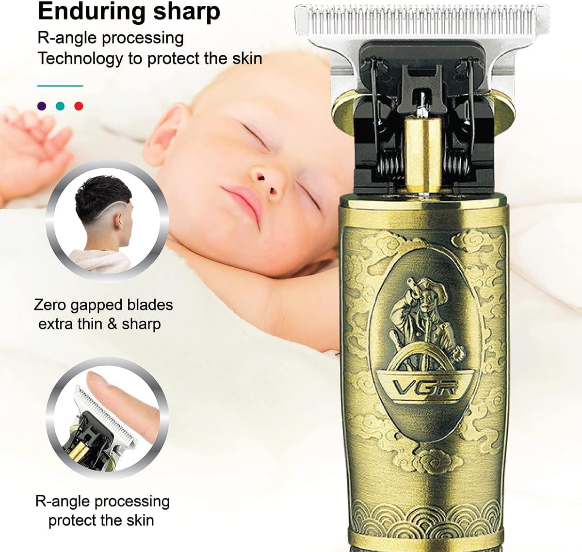 V-091 - Professional Electric Hair Clipper Rechargeable for Men by VGR - Gold — image 3