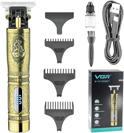 V-091 - Professional Electric Hair Clipper Rechargeable for Men by VGR - Gold — image 4