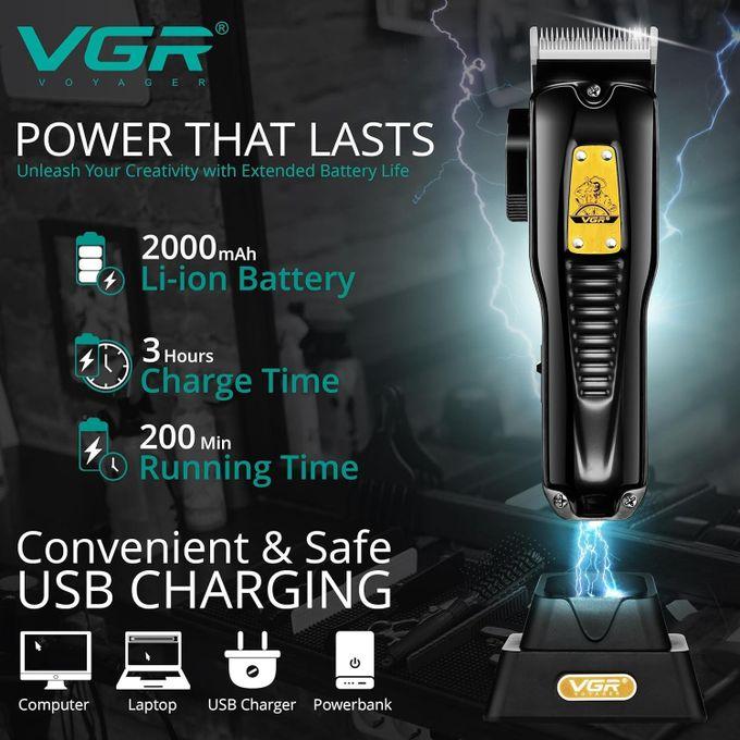 V-651 - Professional Electric Hair Clipper for Men - Rechargeable - Stainless Steel Blades - Multi-Speed — image 3