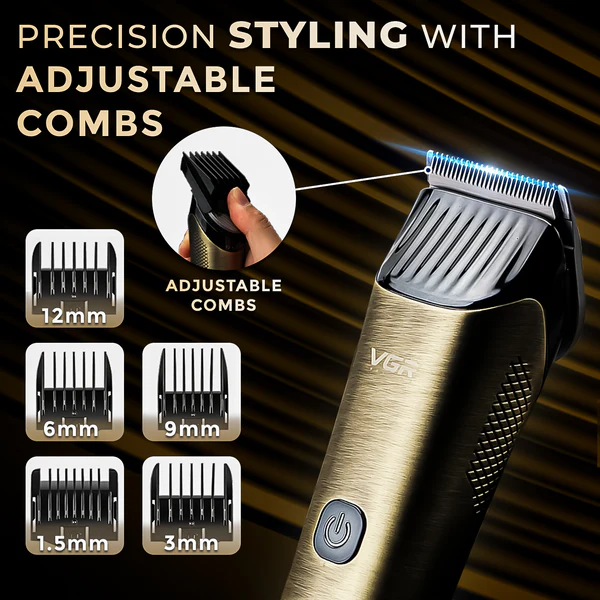 V-669 - Professional Electric Hair Clipper for Men Rechargeable, with Self-Sharpening Blade Technology, 2000 mAh Lithium-Ion Battery, 5 Guide Combs — image 2