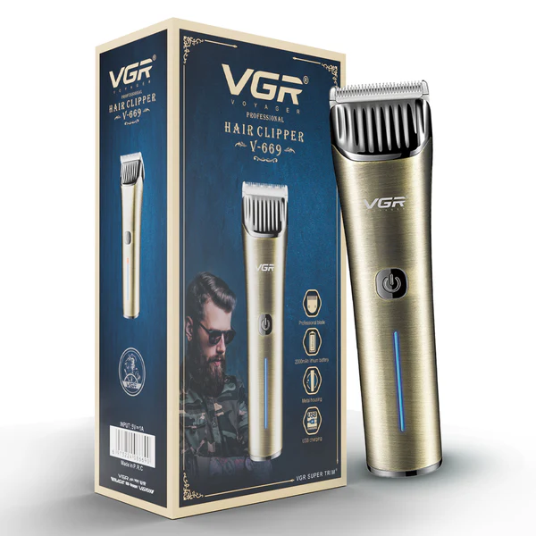 V-669 - Professional Electric Hair Clipper for Men Rechargeable, with Self-Sharpening Blade Technology, 2000 mAh Lithium-Ion Battery, 5 Guide Combs — image 4