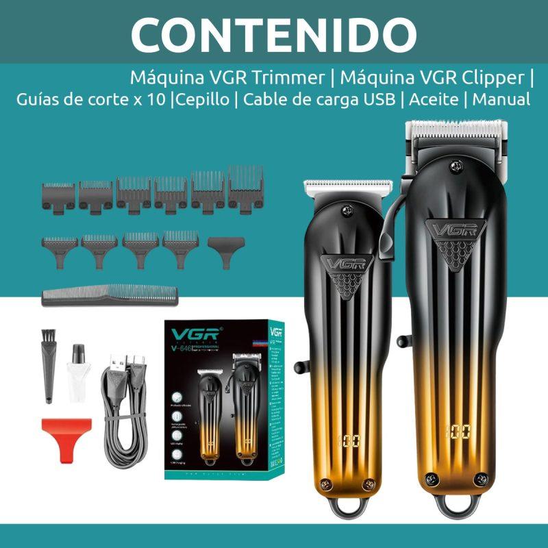 V-646 - Professional Electric Hair Clipper for Men from VGR - Rechargeable, Water Resistant, LED Screen — image 2