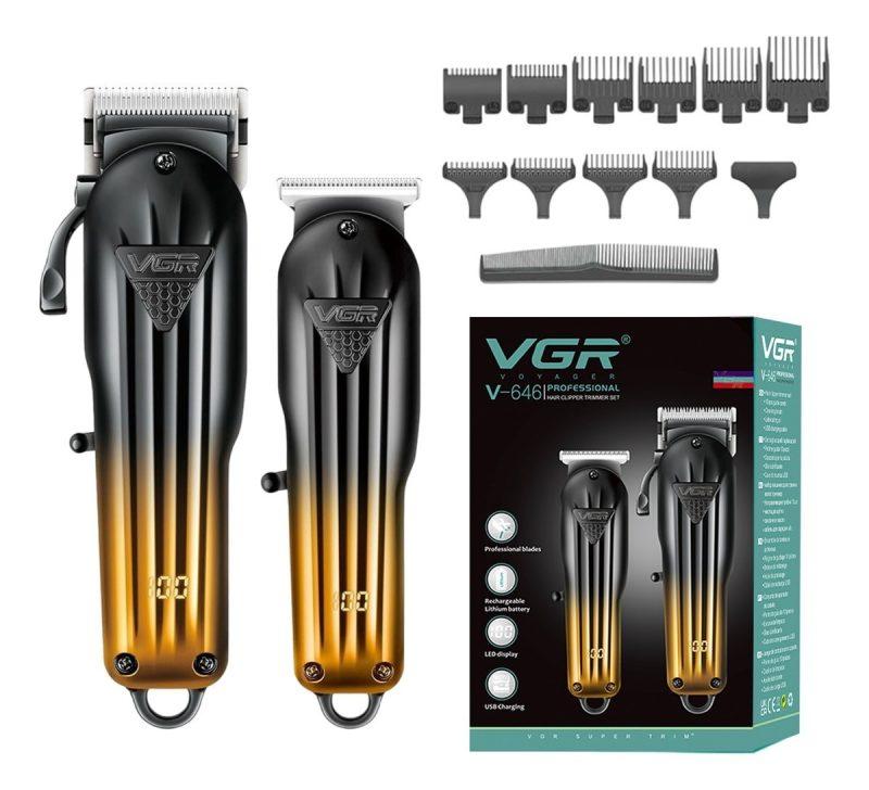 V-646 - Professional Electric Hair Clipper for Men from VGR - Rechargeable, Water Resistant, LED Screen